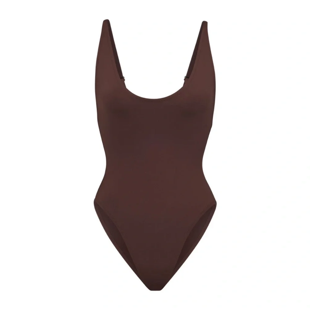 Skims Scoop Neck Onepiece Swimsuit‎ NWT MRSP$88 brown cocoa
